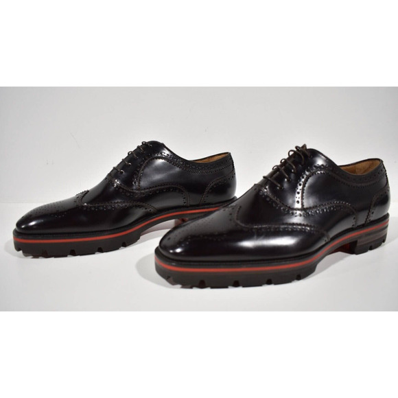 Christian Louboutin Mens Charlie Me Flat Brown Leather Testa Oxford Loafer 41 8